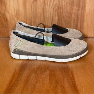 Crocs Stretch Sole Flat Slip On Sneakers Brown SEF1095